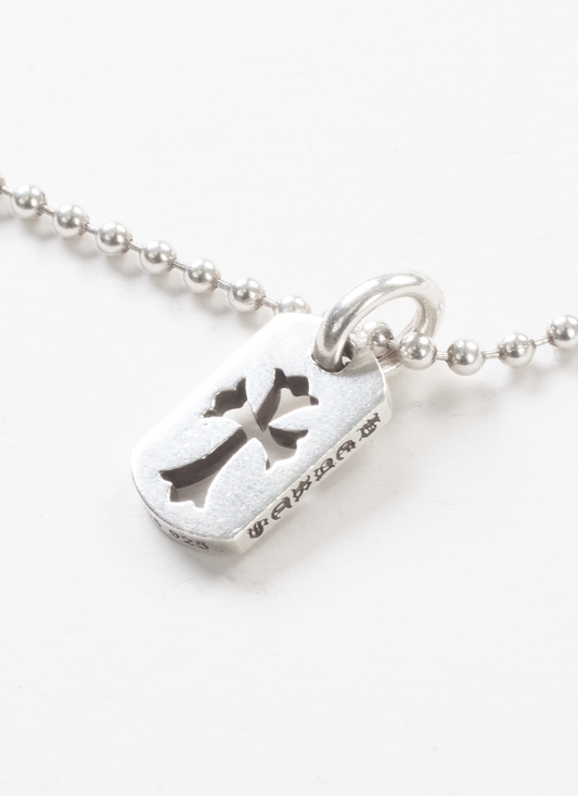 Cut Out Cross Dog Tag Silver