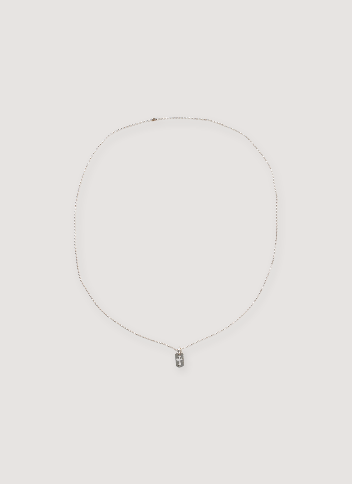 Cut Out Cross Dog Tag Silver