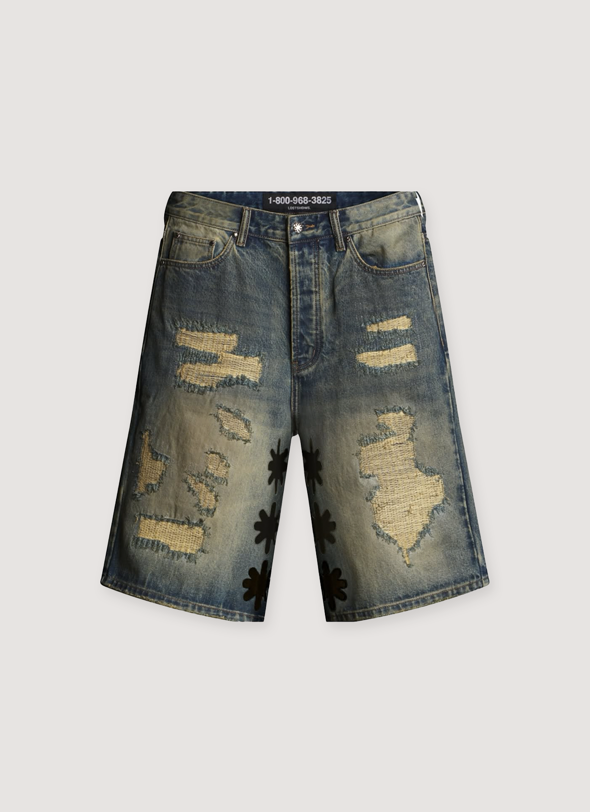 Lost SHDWS DSTRY Denim Short Blue Black