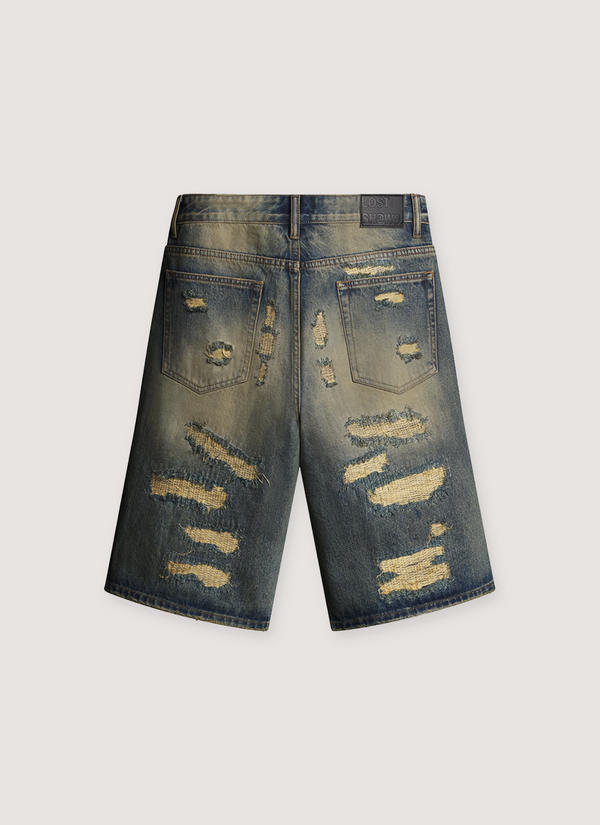 Lost SHDWS DSTRY Denim Short Blue Bone alternate view - Shop at Pieces Los Angeles
