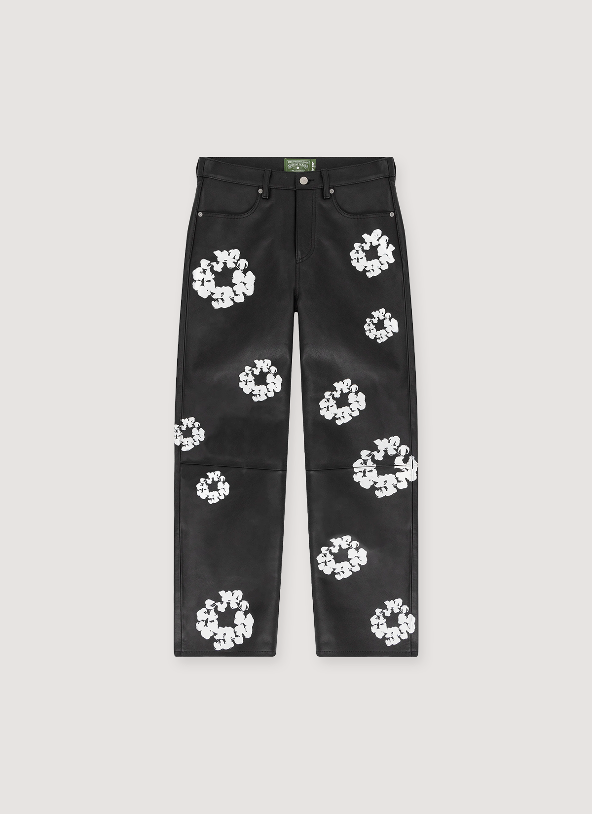 Denim Tears Leather Cotton Wreath Pants Denim Tears Leather Cotton Wreath Pants - Image 1 | Authenticated at Pieces Los Angeles