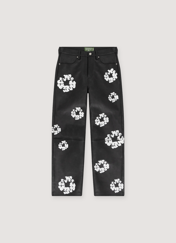Denim Tears Leather Cotton Wreath Pants Leather Cotton Wreath Pants - Authenticated Trousers | Pieces Los Angeles