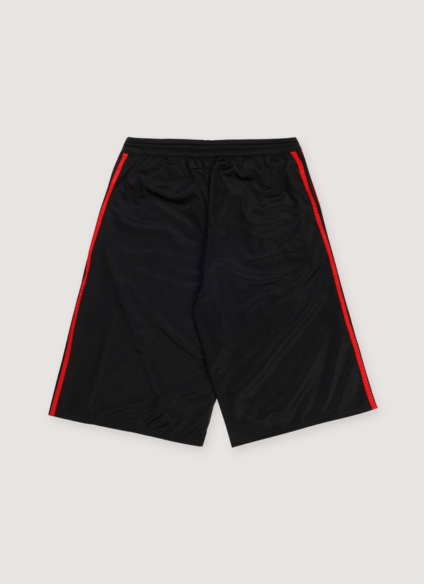 Pieces Elongated Mesh Shorts Black Red alternate view - Shop at Pieces Los Angeles