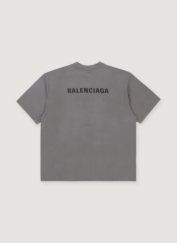 Balenciaga New Balenciaga Embroidered Vintage Tee Graphite alternate view - Shop at Pieces Los Angeles