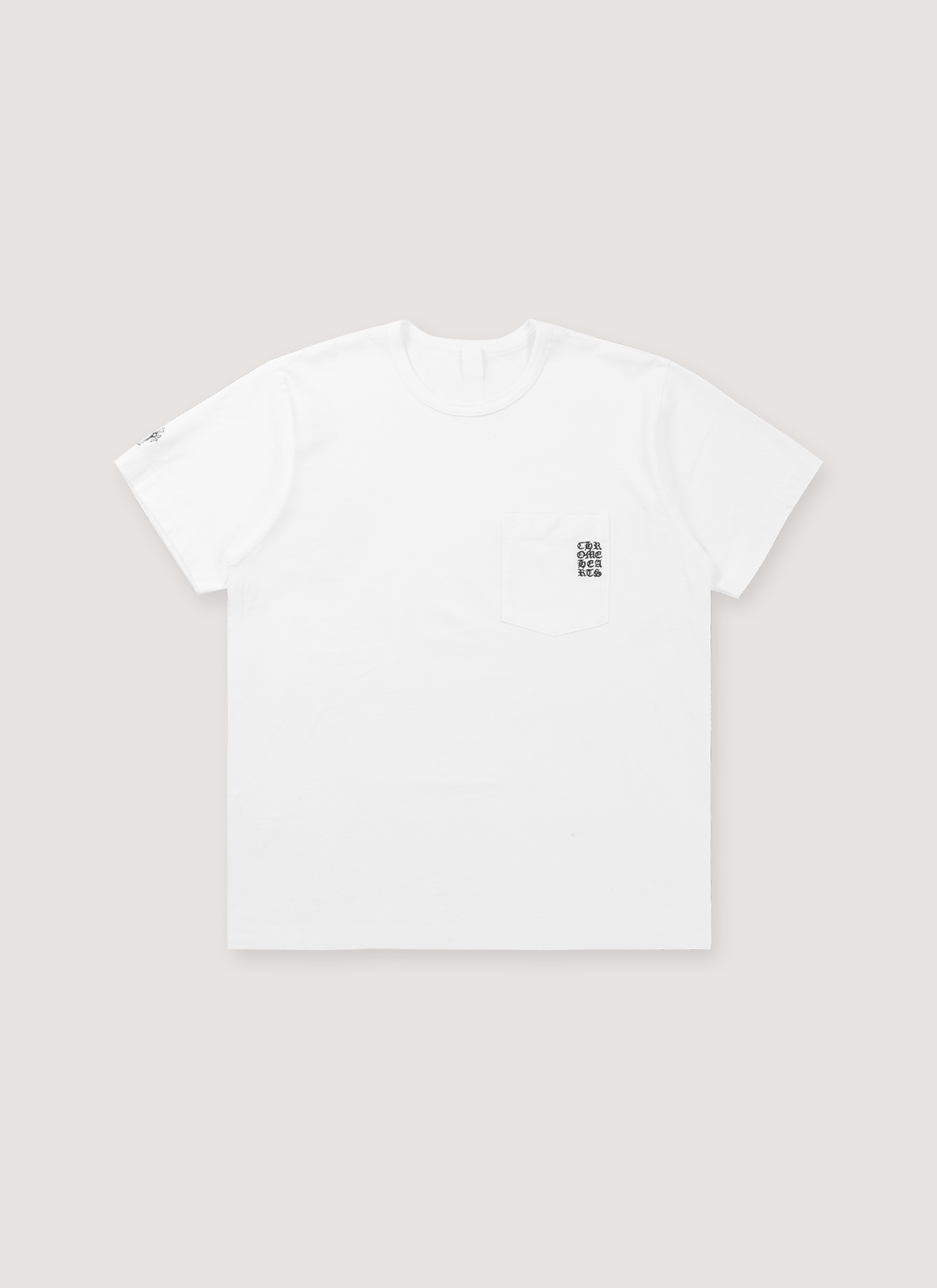 Heavyweight Embroidered Pocket Tee White