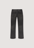 Lost SHDWS Embossed Denim Jeans Black with black monochrome asterisk logos all over, back view Lost SHDWS Embossed Denim Black - Image 2 | Authenticated at Pieces Los Angeles