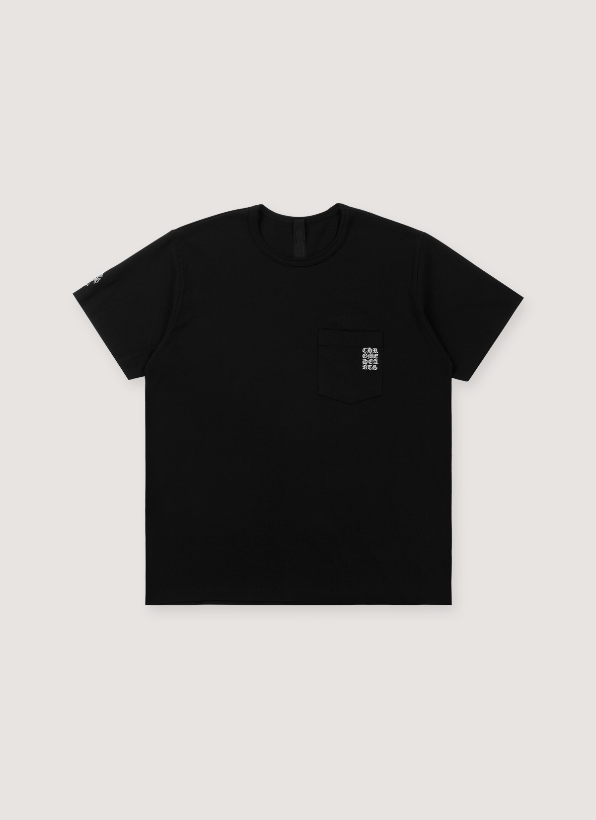 Heavyweight Embroidered Pocket Tee Black