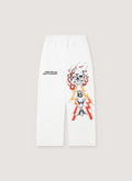 Better With Age Ennui Sweatpants Vintage White with red and white design front view Better With Age Ennui Sweatpants Vintage White - Image 1 | Authenticated at Pieces Los Angeles