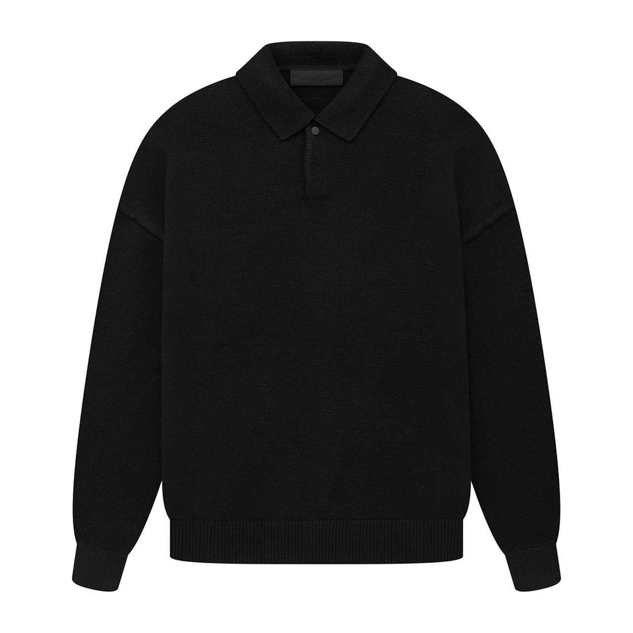 Essentials SS23 Knit Polo Sweater Jet Black