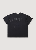 Pieces F***ed vintage black tee shirt with paint splatter and text back view Pieces F***ed Tee Vintage Black - Image 2 | Authenticated at Pieces Los Angeles
