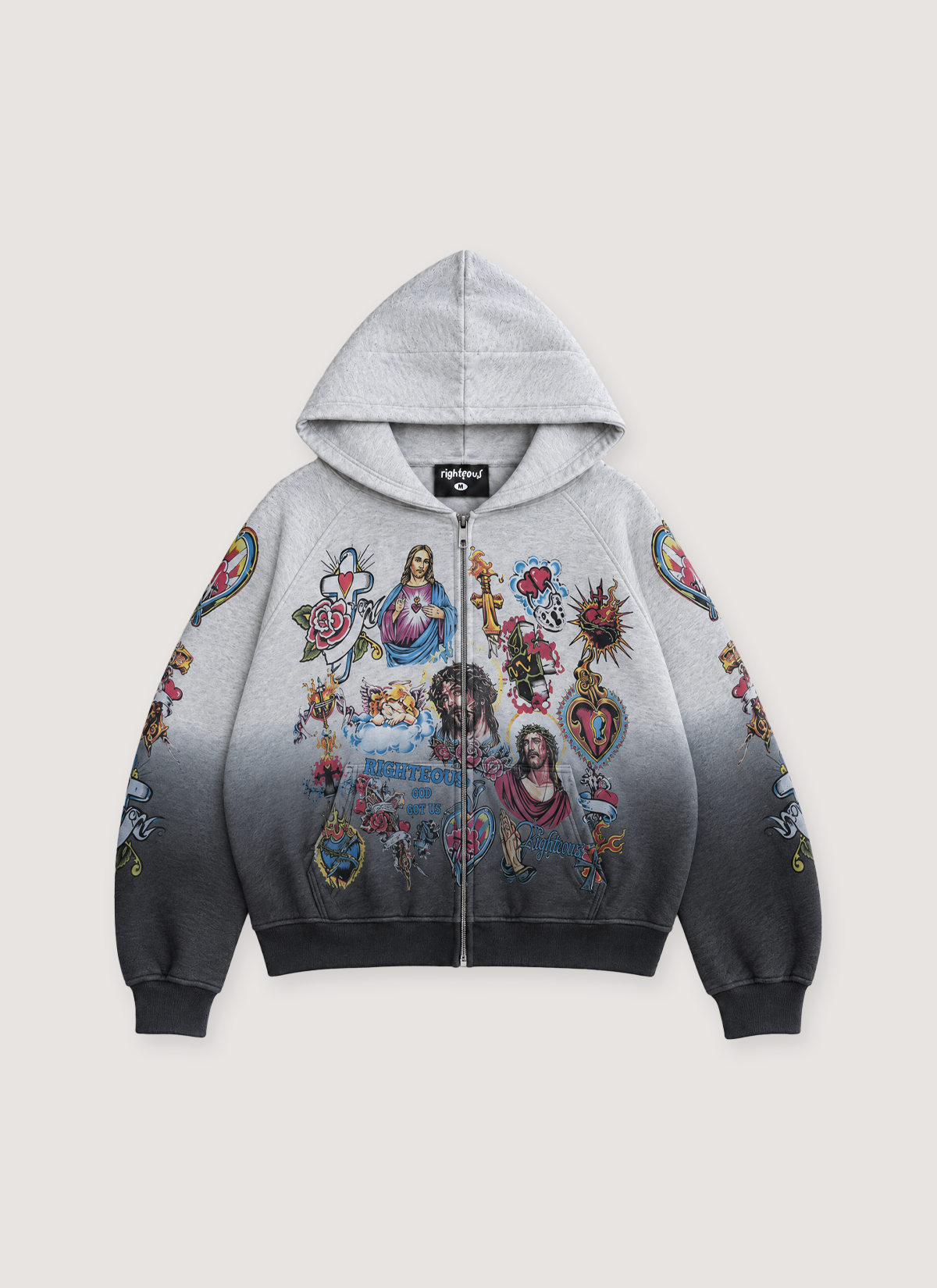 Righteous Faded Risen Zip Up Sweatshirt Two Tone