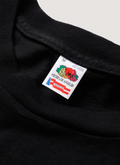 Pieces Fast Bikes Pocket Tee Shirt Vintage Black close up view of tag Pieces Fast Bikes Pocket Tee Vintage Black - Image 4 | Authenticated at Pieces Los Angeles