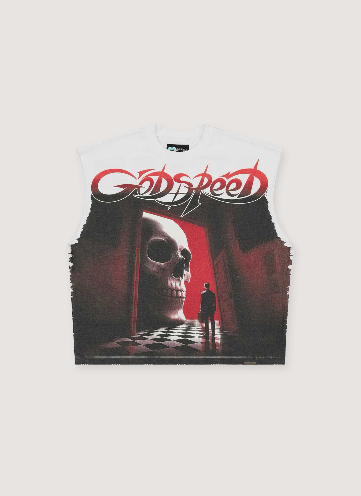 Godspeed New York Fate's Doorstep Sleeveless Tee Godspeed New York Fate's Doorstep Sleeveless Tee - Image 6 | Authenticated at Pieces Los Angeles
