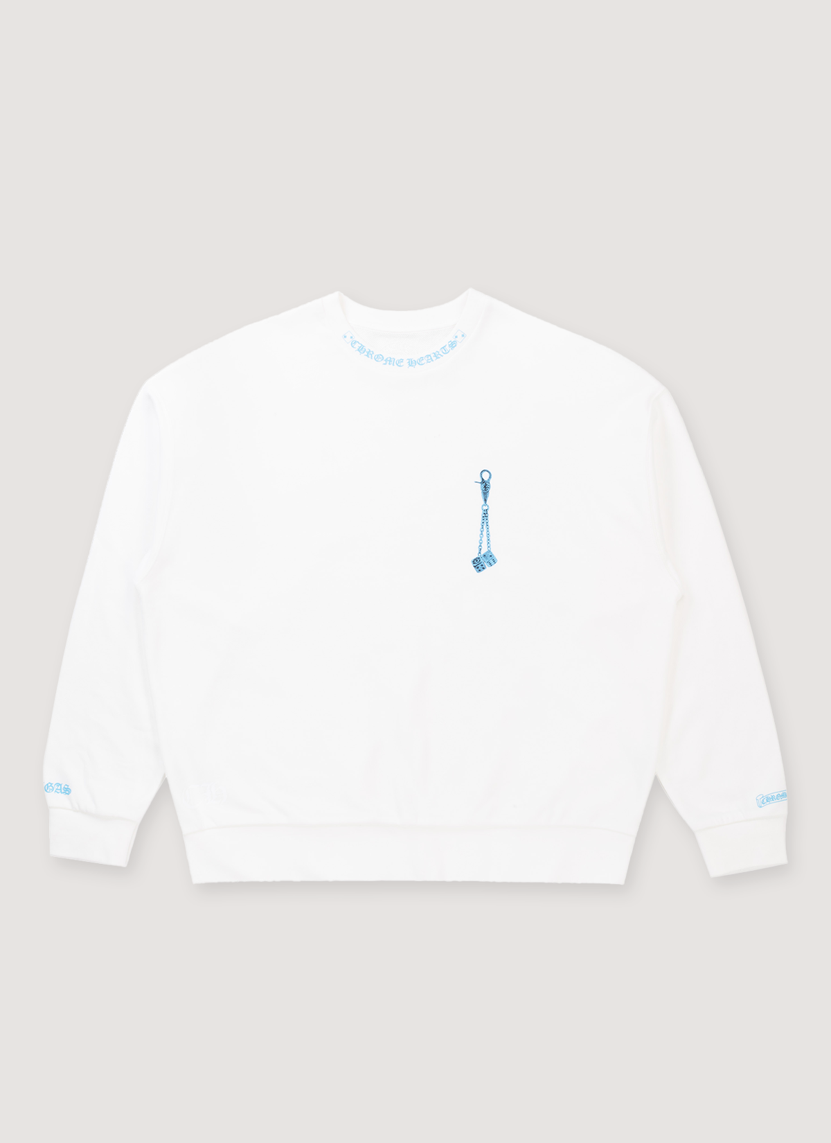 Chrome Hearts Fontainebleau Dice Crewneck White Chrome Hearts Fontainebleau Dice Crewneck White - Image 1 | Authenticated at Pieces Los Angeles