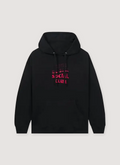 Black Anti Social Social Club A Fire Inside Sweatshirt hoodie front view with pink flames in the text Anti Social Social Club A Fire Inside Sweatshirt - Image 6 | Authenticated at Pieces Los Angeles