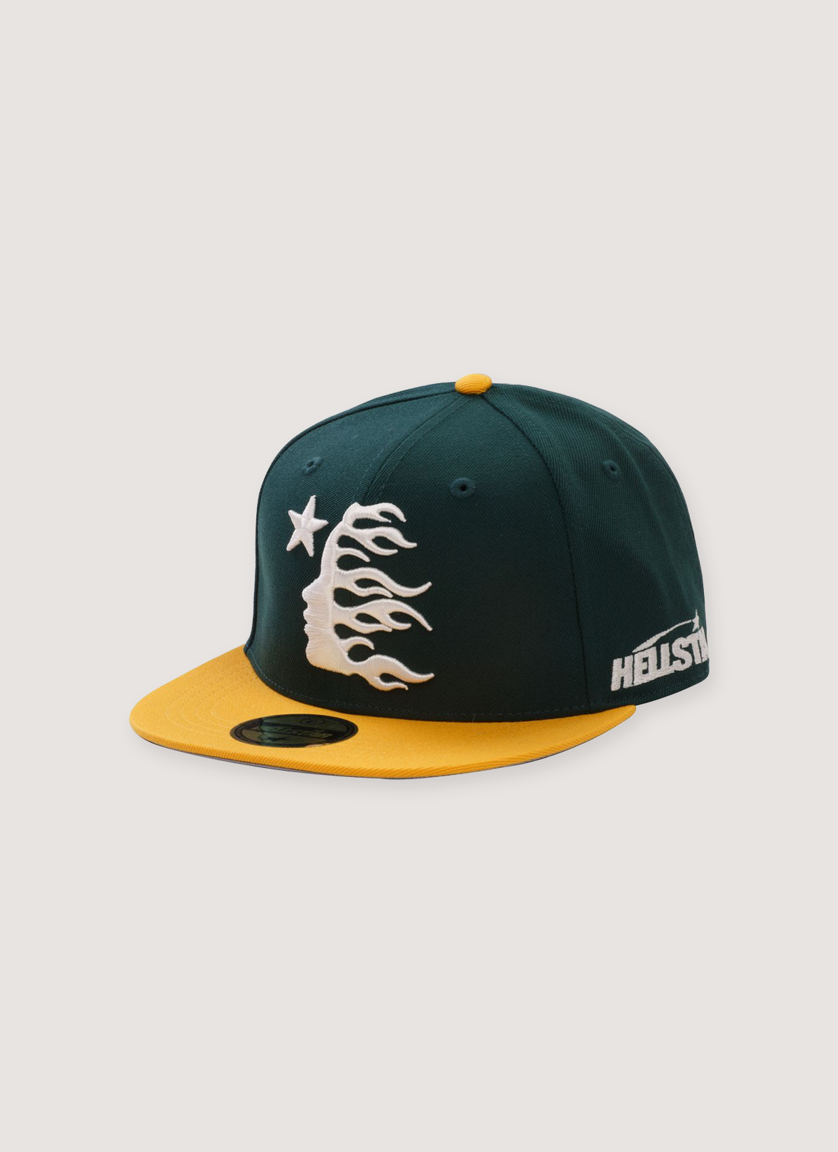 Hellstar Baseball Fitted Hat Green Yellow