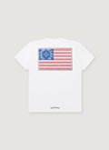 back view of Chrome Hearts American Flag Dagger White tee shirt with American flag logo on it Chrome Hearts American Flag Dagger Tee White - Image 2 | Authenticated at Pieces Los Angeles
