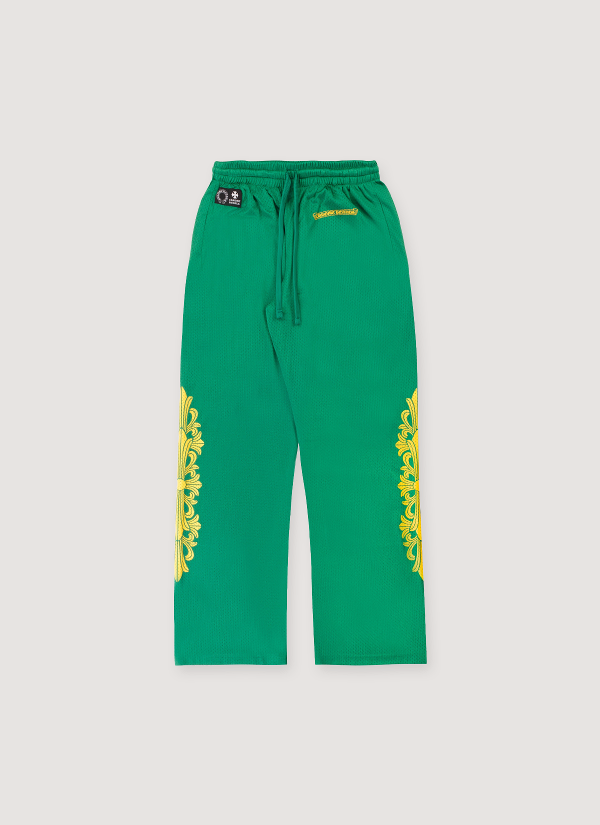 Chrome Hearts Floral Mesh Jersey Pants Green Gold