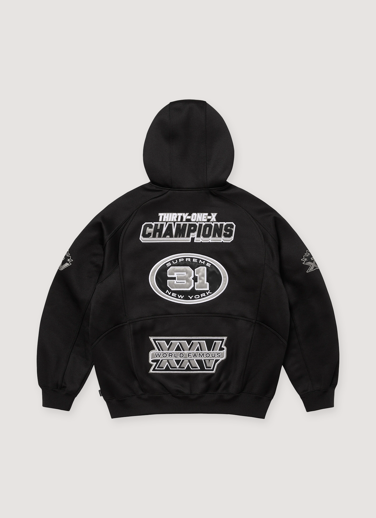 Supreme Football Zip Up Hooded Sweatshirt Black – PIECES Supreme Football Zip Up Hooded Sweatshirt Black – PIECES