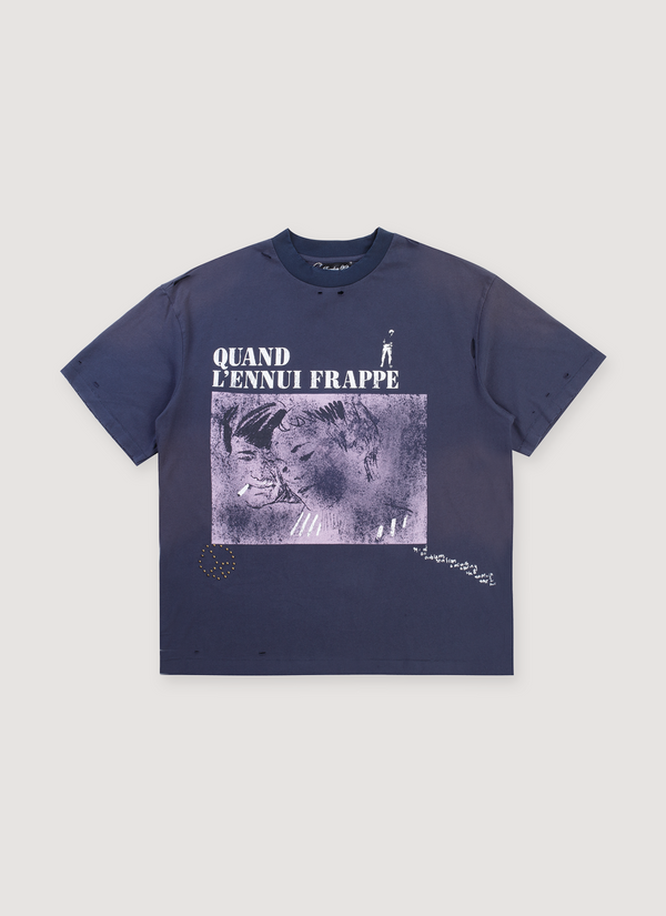 Boredom Kills French Tee Navy French Tee Vintage Navy - Authenticated T-shirts | Pieces Los Angeles