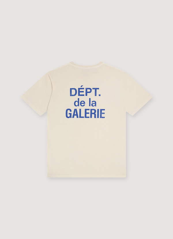 Gallery Dept. French Logo Tee Cream Blue alternate view - Shop at Pieces Los Angeles