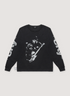 Alice Hollywood FuCKYou Longsleeve Black with white graphic of guitarists, and text on sleeves, front fiew