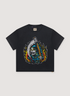Gallery Dept. Big Reaper ATK Tee Shirt Vintage Black with vintage wash and fade, distressed faded printed logo of the grim reaper with a scythe, relaxed 90&