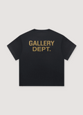 Gallery Dept. Big Reaper ATK Tee Shirt Vintage Black with vintage wash and fade, gold glitted GD English prototype back, relaxed 90's fit, back view Gallery Dept. Big Reaper ATK Tee Vintage Black - Image 2 | Authenticated at Pieces Los Angeles