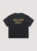 Gallery Dept. See No Evil Tee Shirt Vintage Black with vintage wash and fade, goldglitter GD English logotype back, relaxed 90's fit, back view Gallery Dept. See No Evil Tee Vintage Black - Image 2 | Authenticated at Pieces Los Angeles