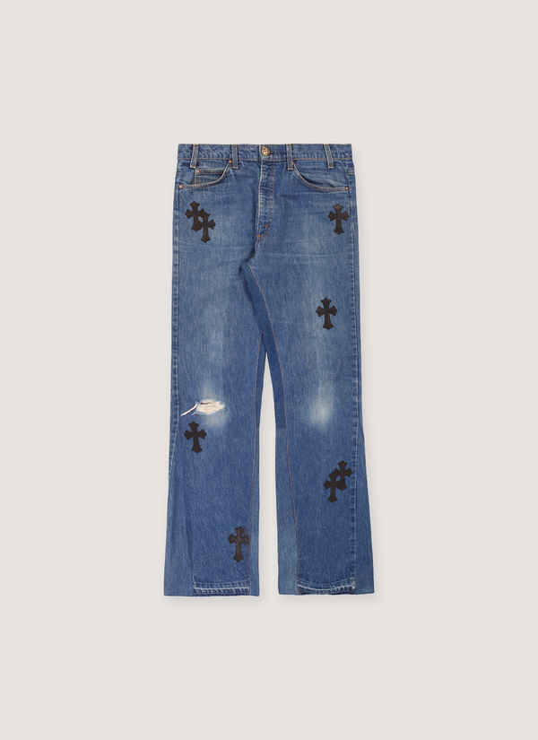 Chrome Hearts Gallery Dept. Reworked Cross Jeans Indigo (Pre-Owned) Gallery Dept. Reworked Cross Jeans Indigo (Pre-Owned) - Authenticated Jeans | Pieces Los Angeles