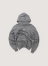 Rick Owens DRKSHDW Gimp Full Zip Up Sweatshirt Grey (Pre-Owned) with ribbed cuff and hem, full zip closure, front view