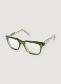 Chrome Hearts AMBIDIXTROUS GLASSES GREEN GOLD(Pre-Owned) with 18k gold plated details, prescription transparent frame, front view Chrome Hearts AMBIDIXTROUS GLASSES GREEN GOLD (Pre-Owned) - Image 1 | Authenticated at Pieces Los Angeles
