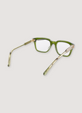 Chrome Hearts AMBIDIXTROUS GLASSES GREEN GOLD(Pre-Owned) with 18k gold plated details, prescription transparent frame, back view Chrome Hearts AMBIDIXTROUS GLASSES GREEN GOLD (Pre-Owned) - Image 2 | Authenticated at Pieces Los Angeles