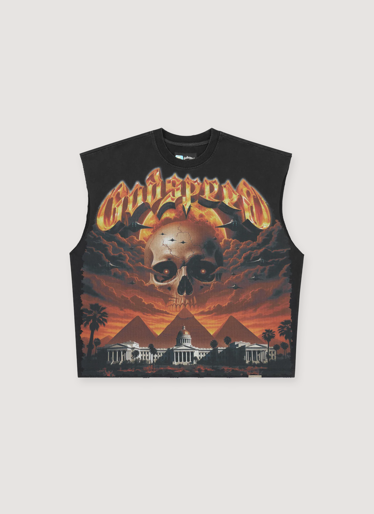 Godspeed New York Echoes Empire Sleeveless Tee Black Wash
