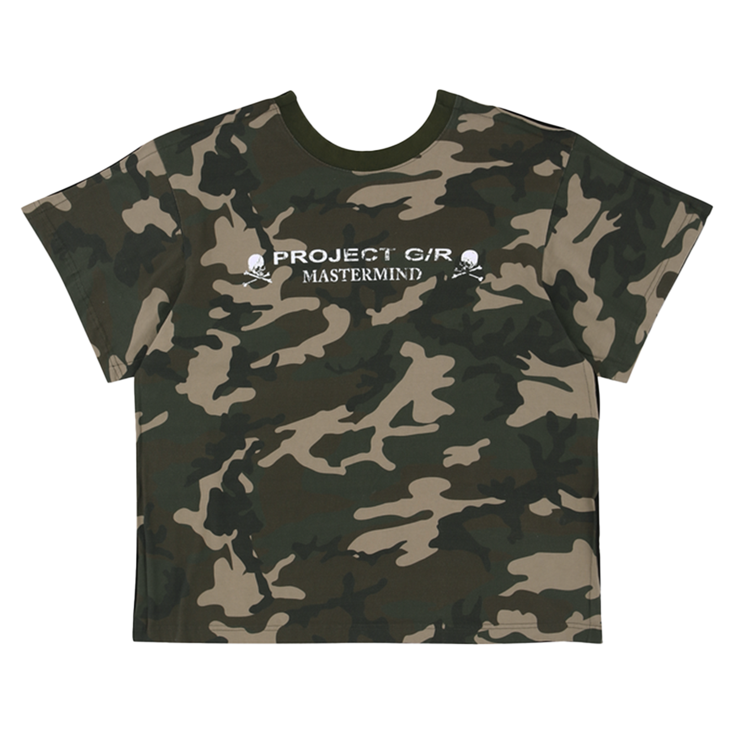 Project G/R x Mastermind MMJ Two Faced Outseam Tee Camo Black