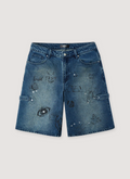 HMDD Graffiti Shorts Indigo HMDD Graffiti Shorts Indigo - Image 1 | Authenticated at Pieces Los Angeles