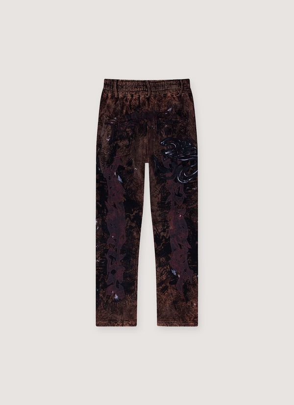 Hellstar Grafitti Sweatpants Brown alternate view - Shop at Pieces Los Angeles