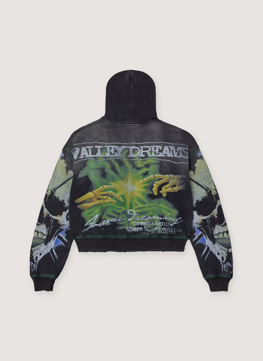 Grave Digger Zip Up Sweatshirt Black Green