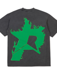 Pieces P Star Flames Tee Washed Black Green