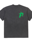 Pieces P Star Flames Tee Washed Black Green