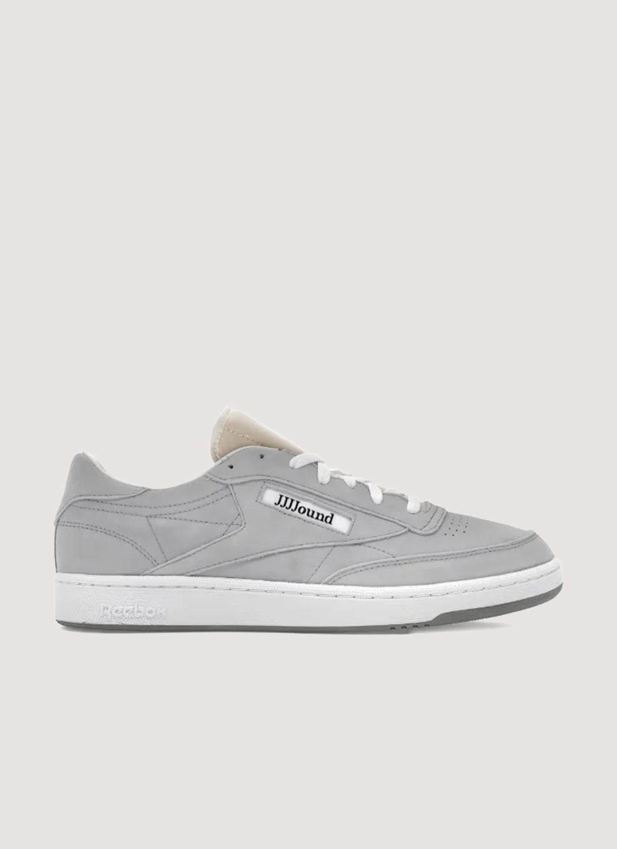 Reebok JJJound Club C 85 Cold Grey shoes side profile view