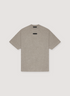 Essentials Fear of God SS24 Tee shirt Heather Grey with small black rectangle graphic, front view
