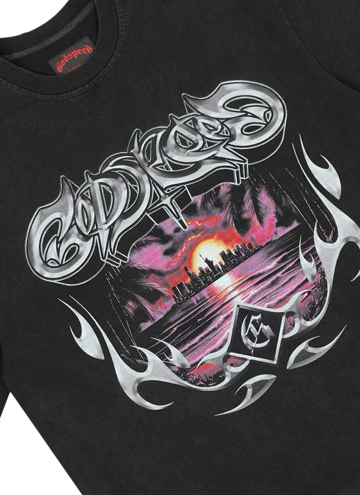 Godspeed New York Liberty Sunset Tee Black Godspeed New York Liberty Sunset Tee Black - Image 3 | Authenticated at Pieces Los Angeles