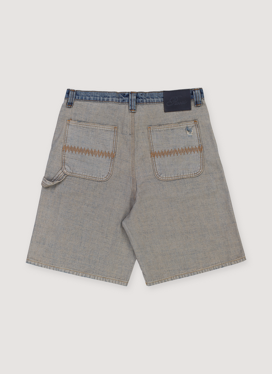 Pieces Harvey Split Carpenter Short Washed Indigo