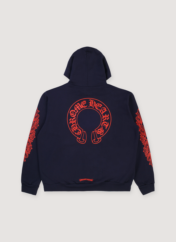Chrome Hearts Horseshoe Sweatshirt Navy Red alternate view - Shop at Pieces Los Angeles
