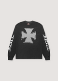 Alice Hollywood Headache Longsleeve Black with white printed logos on sleeves and shirt, back view Alice Hollywood Headache Longsleeve Black - Image 2 | Authenticated at Pieces Los Angeles