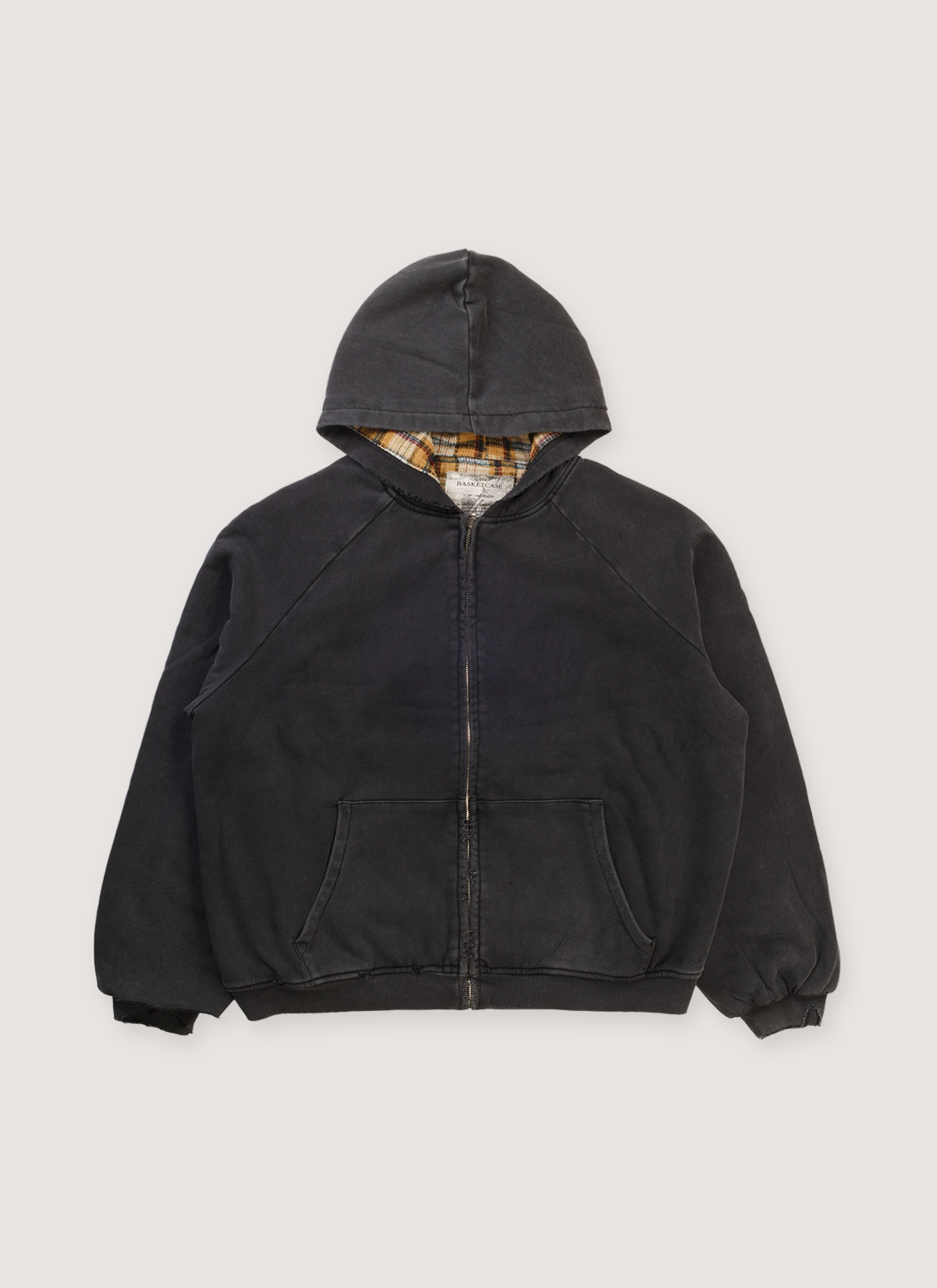 Basketcase Gallery Hench Plaid Thermal Reversible Sweatshirt Black Basketcase Gallery Hench Plaid Thermal Reversible Sweatshirt Black - Image 1 | Authenticated at Pieces Los Angeles