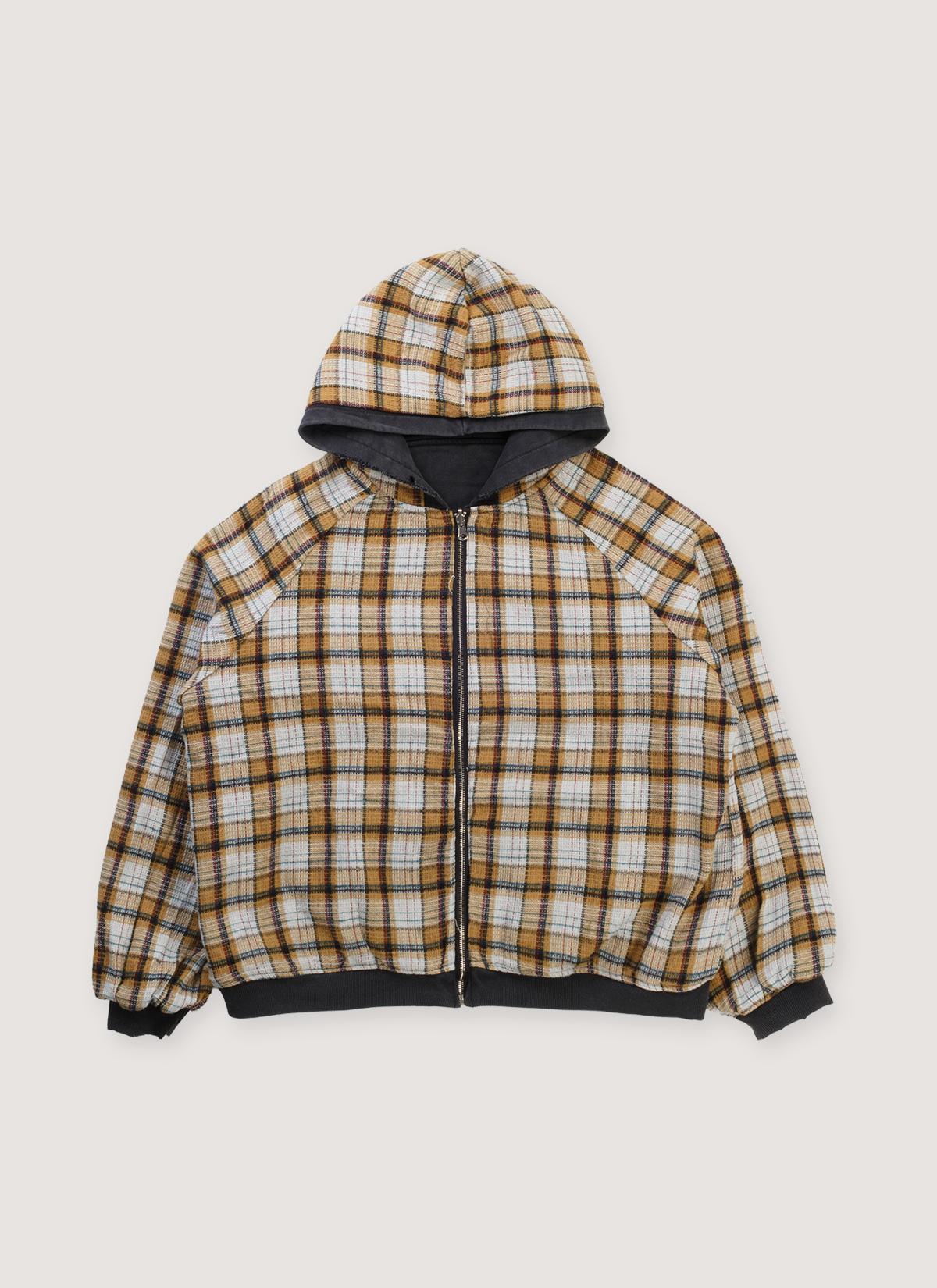 Basketcase Gallery Hench Plaid Thermal Reversible Sweatshirt Black Basketcase Gallery Hench Plaid Thermal Reversible Sweatshirt Black - Image 3 | Authenticated at Pieces Los Angeles