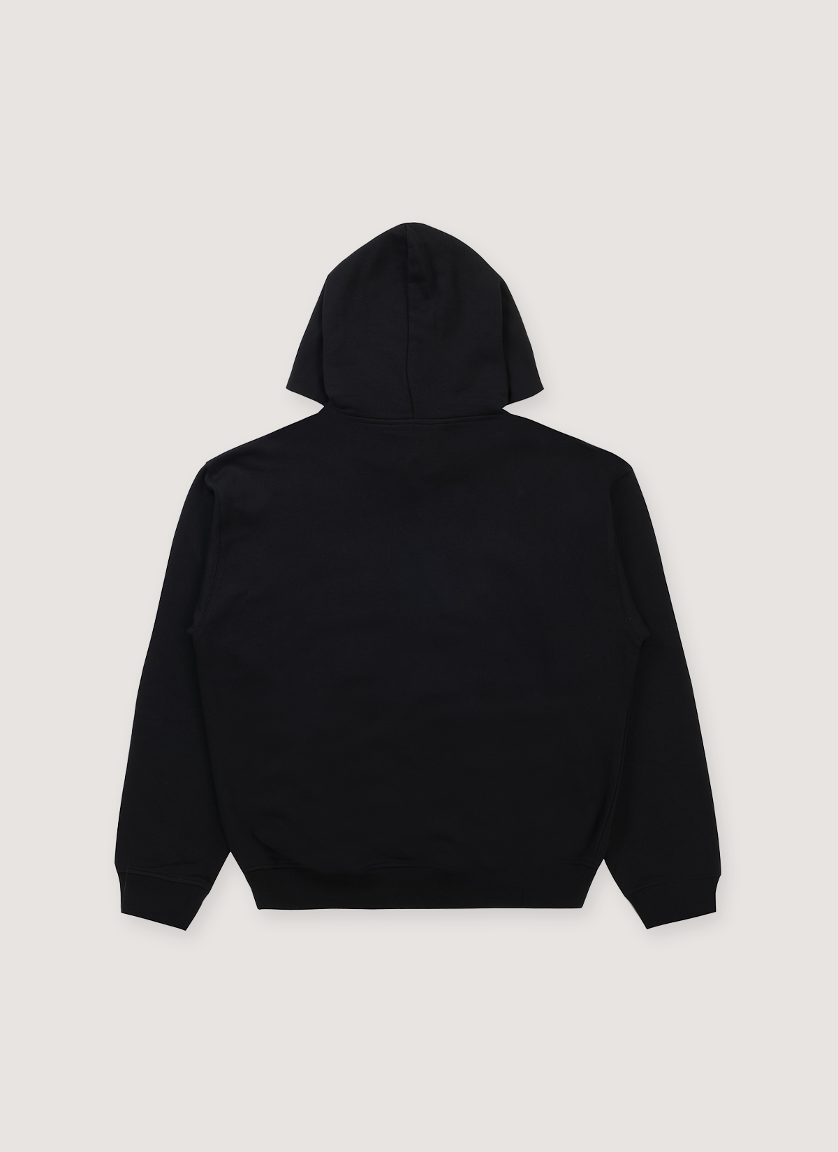 Helmut Lang Embossed Logo Sweatshirt Black Hoodie with embossed logo detail ribbed hem and cuffs, back view