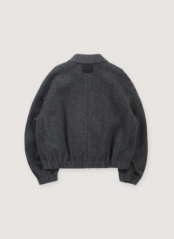 Helmut Lang Shell Bomber Grey Melange Black alternate view - Shop at Pieces Los Angeles